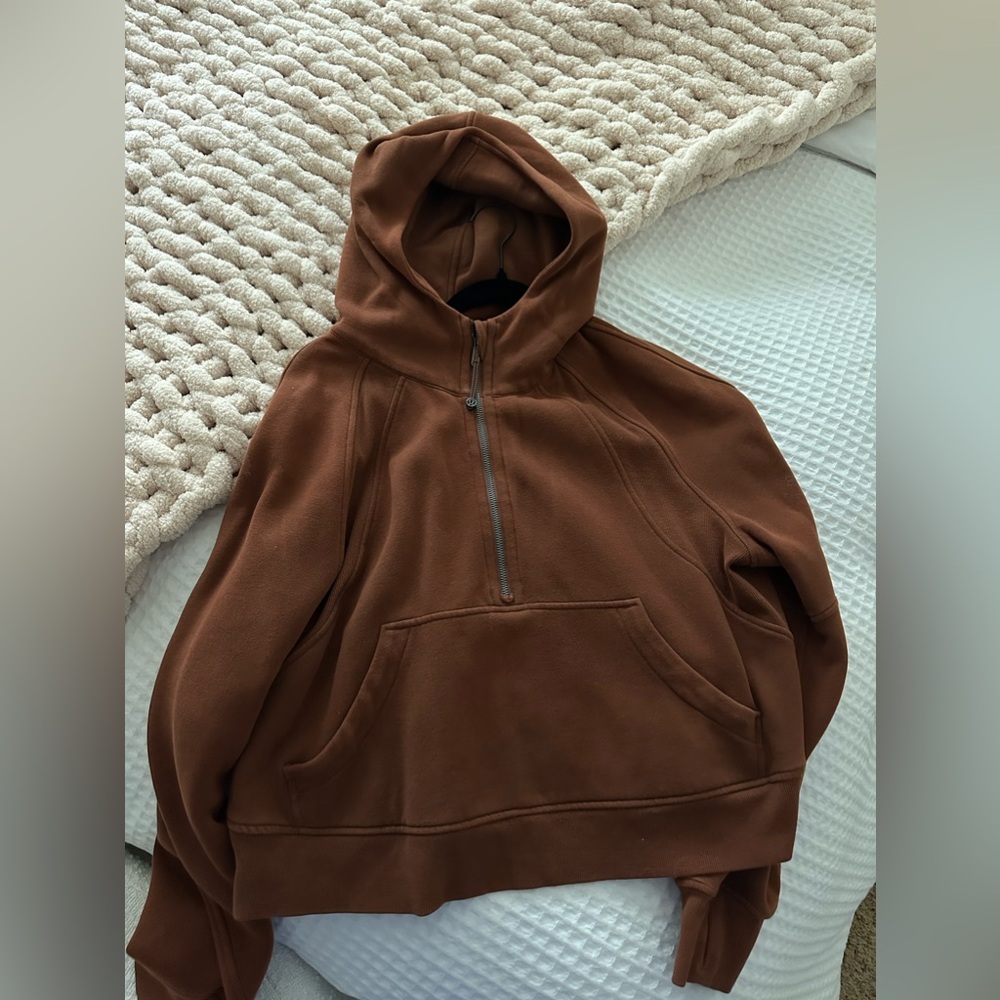 Brown Lululemon scuba quarter zip